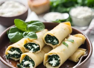 Manicotti Tubes Stuffed with Spinach and Ricotta: A Taste of Italy